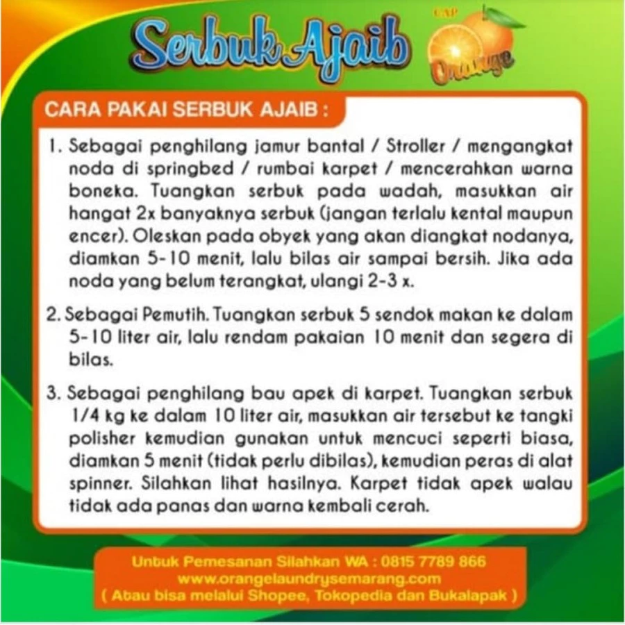 SERBUK AJAIB 500 gr | Penghilang Jamur Dan Noda Berat - Gambar 4